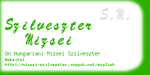 szilveszter mizsei business card